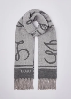 Stola jacquard con logo