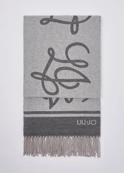Stola jacquard con logo