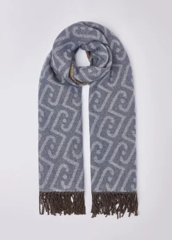 Stola monogram con frange