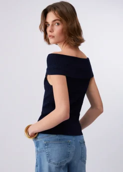 Top bardot in maglia