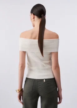 Top bardot in maglia