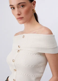 Top bardot in maglia
