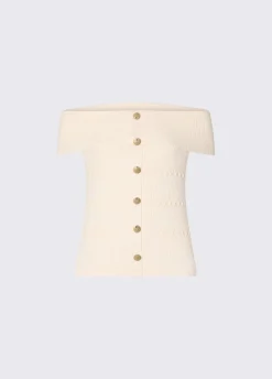 Top bardot in maglia