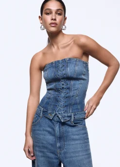 Top bustier in denim