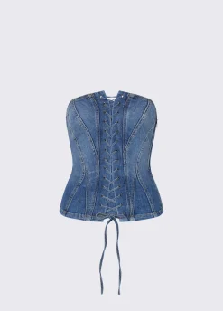 Top bustier in denim