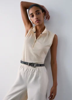 Top con mezza zip