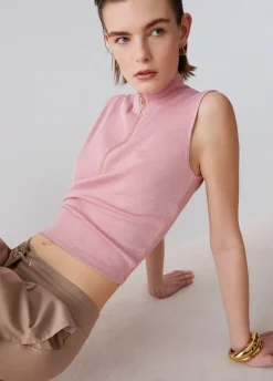 Top con mezza zip