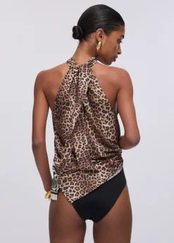 Top con stampa animalier