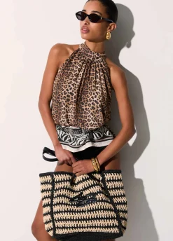 Top con stampa animalier
