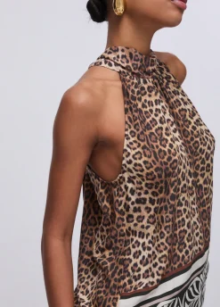 Top con stampa animalier