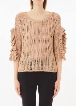 Top crochet con rouches