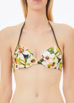 Top da mare con stampa floreale