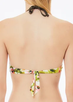 Top da mare con stampa floreale