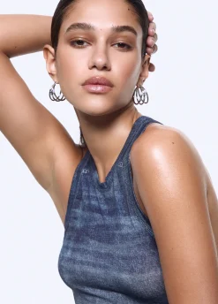 Top effetto denim