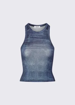 Top effetto denim