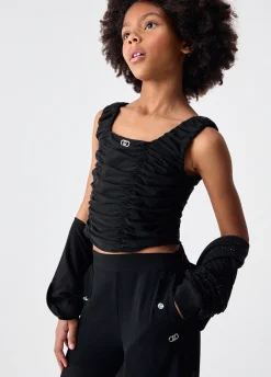 Top in jersey drappeggiato
