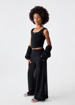 Top in jersey drappeggiato