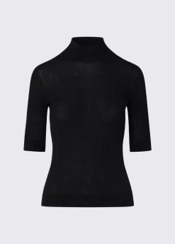 Top in lana con strass