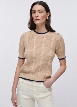 Top in maglia a trecce