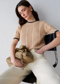 Top in maglia a trecce