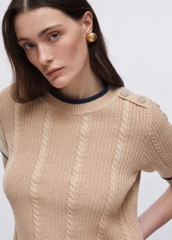 Top in maglia a trecce