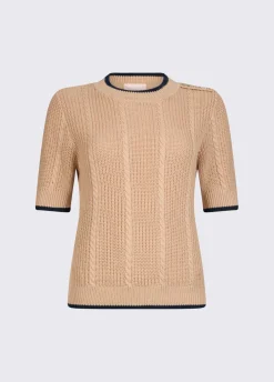 Top in maglia a trecce