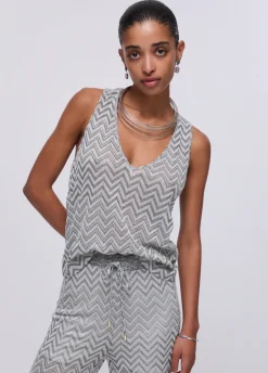 Top in maglia chevron
