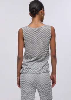 Top in maglia chevron