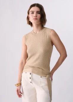 Top in maglia con fiocco