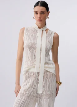 Top in maglia con fiocco