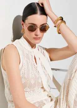 Top in maglia con fiocco