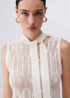 Top in maglia con fiocco