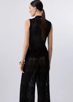 Top in maglia con fiocco