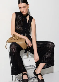 Top in maglia con fiocco