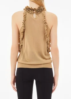 Top in maglia con rouches