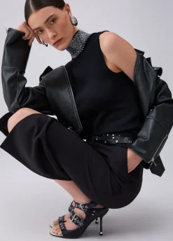 Top in maglia con strass