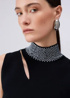 Top in maglia con strass