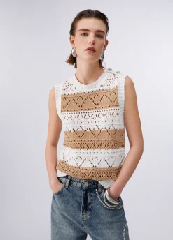 Top in maglia crochet