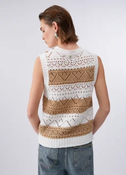 Top in maglia crochet