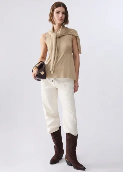 Top in maglia lamé