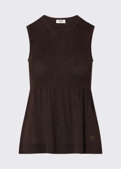 Top in maglia lamé