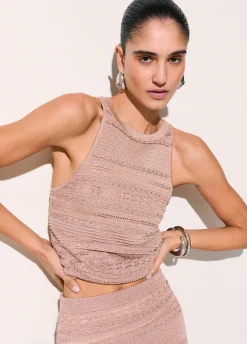 Top in maglia traforata