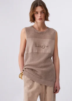 Top in maglia traforata