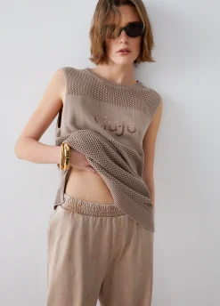 Top in maglia traforata