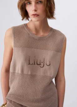 Top in maglia traforata