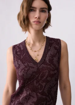 Top in pizzo lamé