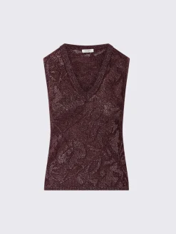 Top in pizzo lamé