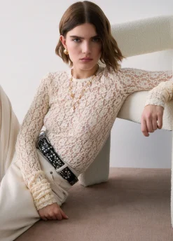Top in pizzo stretch
