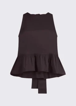 Top in popeline con fiocco