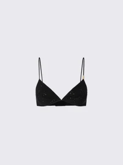 Top in tulle con ricami gioiello